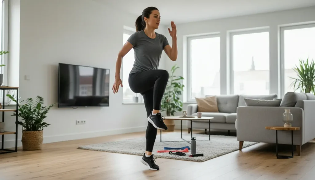binnen hardlopen zonder loopband