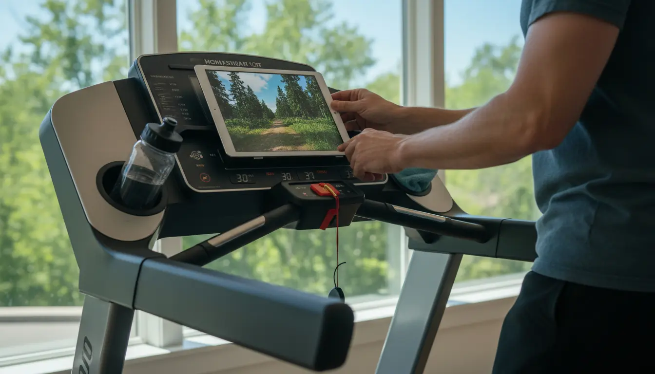 hardloopband met tablet